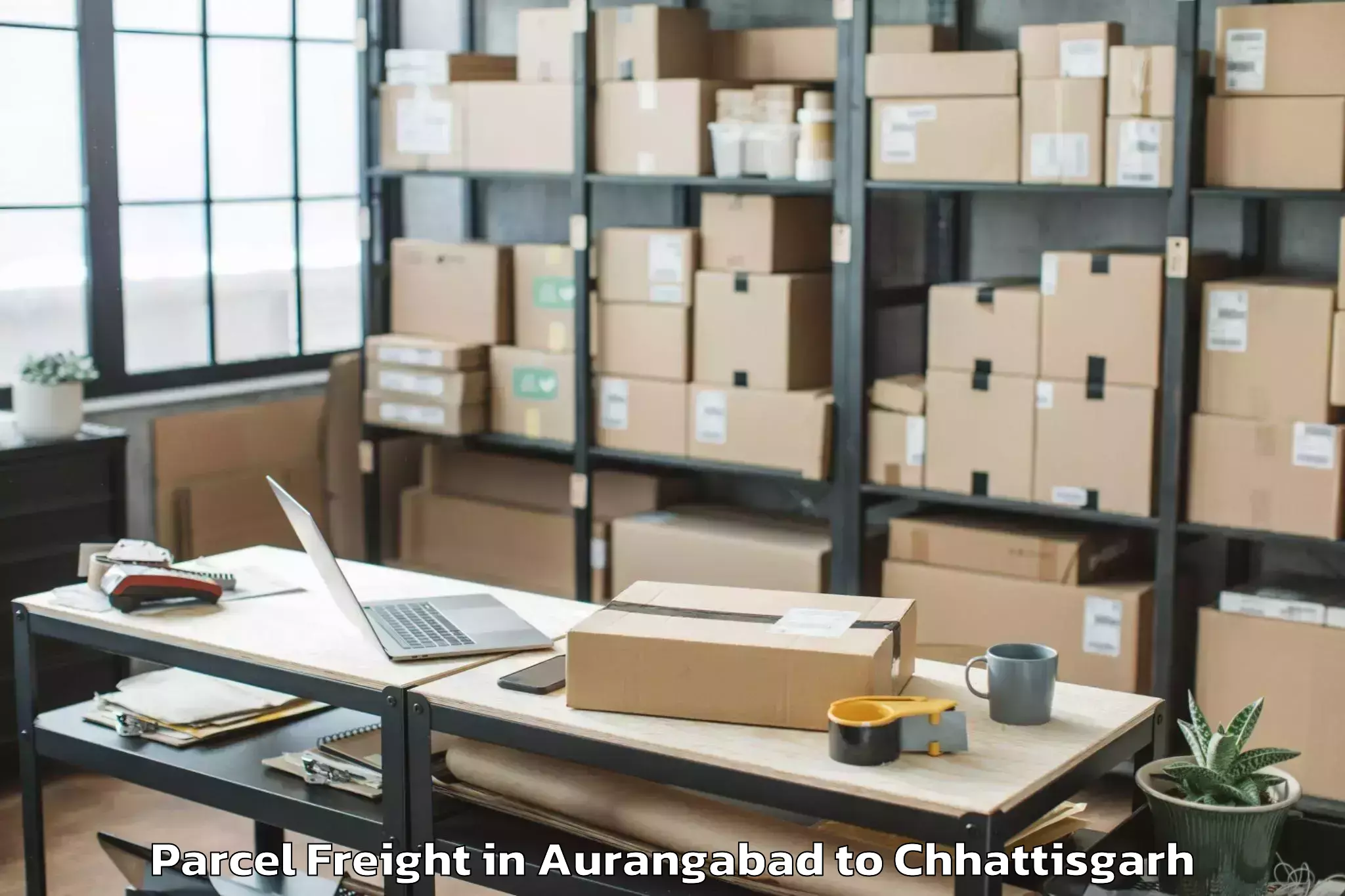 Expert Aurangabad to Isbm University Gariyaband Parcel Freight